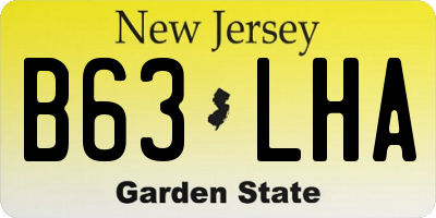 NJ license plate B63LHA