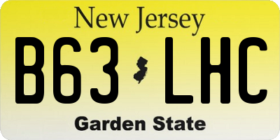 NJ license plate B63LHC