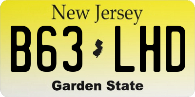 NJ license plate B63LHD