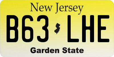 NJ license plate B63LHE