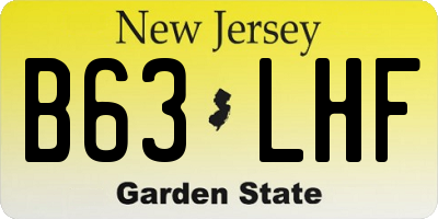 NJ license plate B63LHF