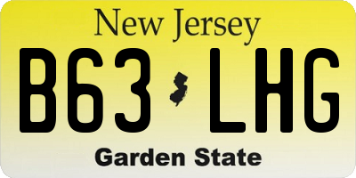 NJ license plate B63LHG