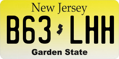 NJ license plate B63LHH