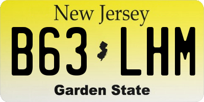 NJ license plate B63LHM