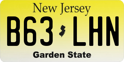 NJ license plate B63LHN