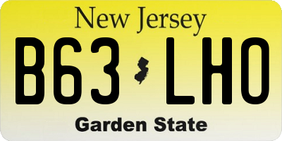 NJ license plate B63LHO