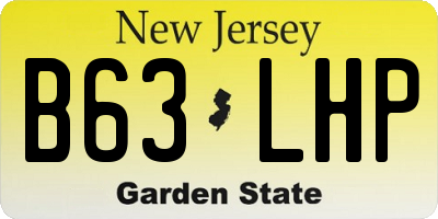 NJ license plate B63LHP