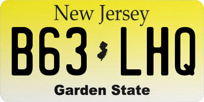 NJ license plate B63LHQ