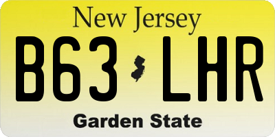 NJ license plate B63LHR