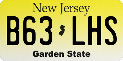 NJ license plate B63LHS