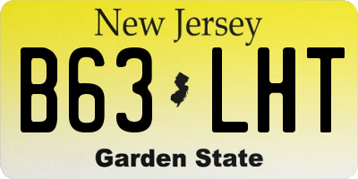 NJ license plate B63LHT