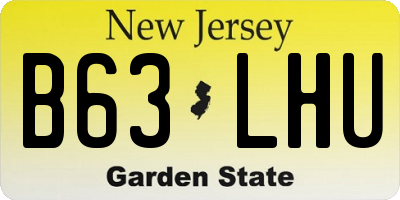 NJ license plate B63LHU