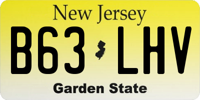 NJ license plate B63LHV