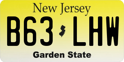 NJ license plate B63LHW