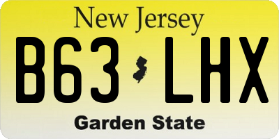 NJ license plate B63LHX