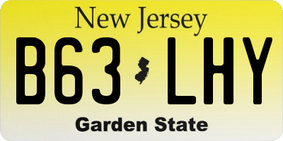 NJ license plate B63LHY