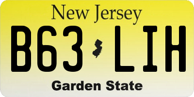 NJ license plate B63LIH