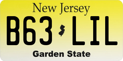 NJ license plate B63LIL