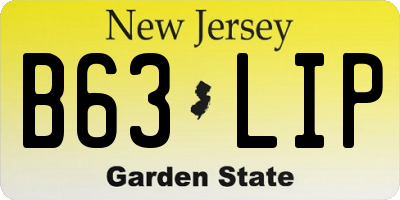 NJ license plate B63LIP