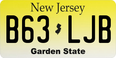 NJ license plate B63LJB