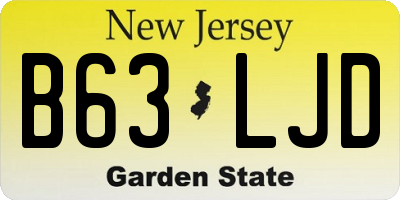 NJ license plate B63LJD