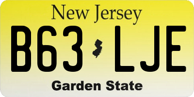 NJ license plate B63LJE