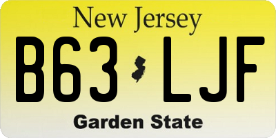NJ license plate B63LJF