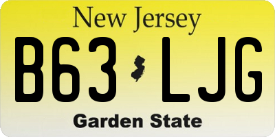 NJ license plate B63LJG