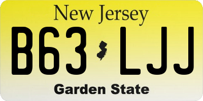 NJ license plate B63LJJ