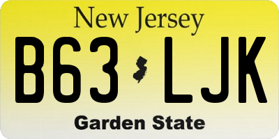NJ license plate B63LJK