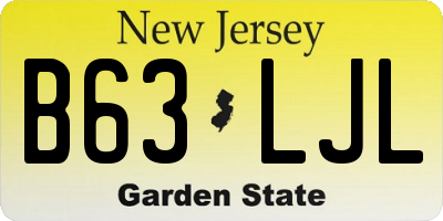 NJ license plate B63LJL