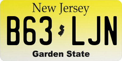 NJ license plate B63LJN