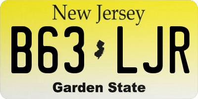 NJ license plate B63LJR