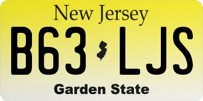 NJ license plate B63LJS