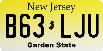 NJ license plate B63LJU