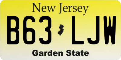 NJ license plate B63LJW