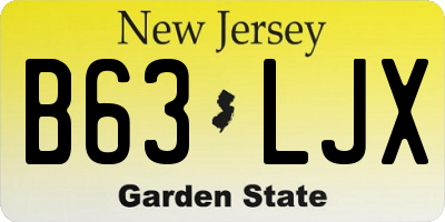 NJ license plate B63LJX