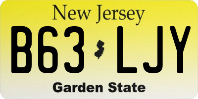 NJ license plate B63LJY