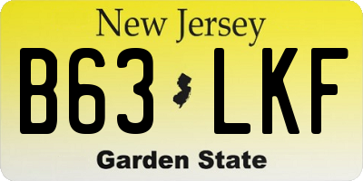 NJ license plate B63LKF