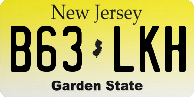 NJ license plate B63LKH
