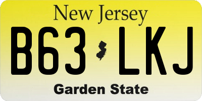 NJ license plate B63LKJ
