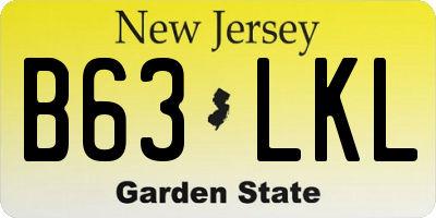 NJ license plate B63LKL