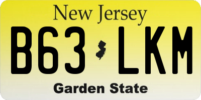 NJ license plate B63LKM
