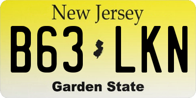 NJ license plate B63LKN