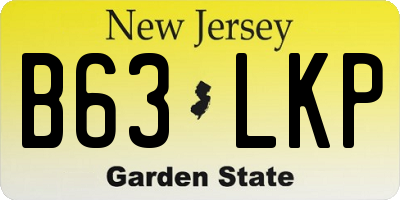 NJ license plate B63LKP