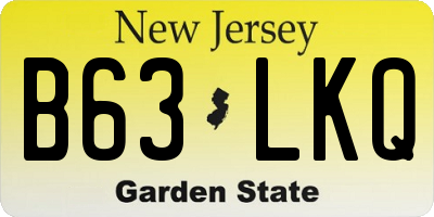 NJ license plate B63LKQ