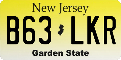 NJ license plate B63LKR