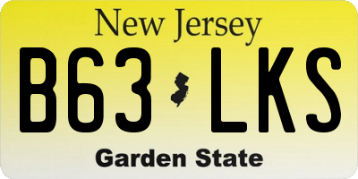 NJ license plate B63LKS