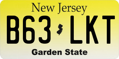 NJ license plate B63LKT
