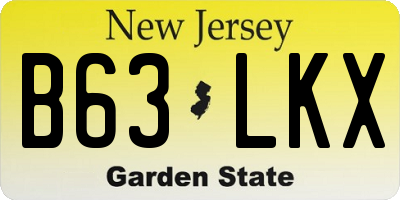 NJ license plate B63LKX